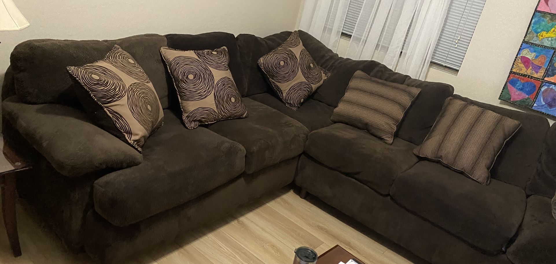 Brown Feather Down Sectional