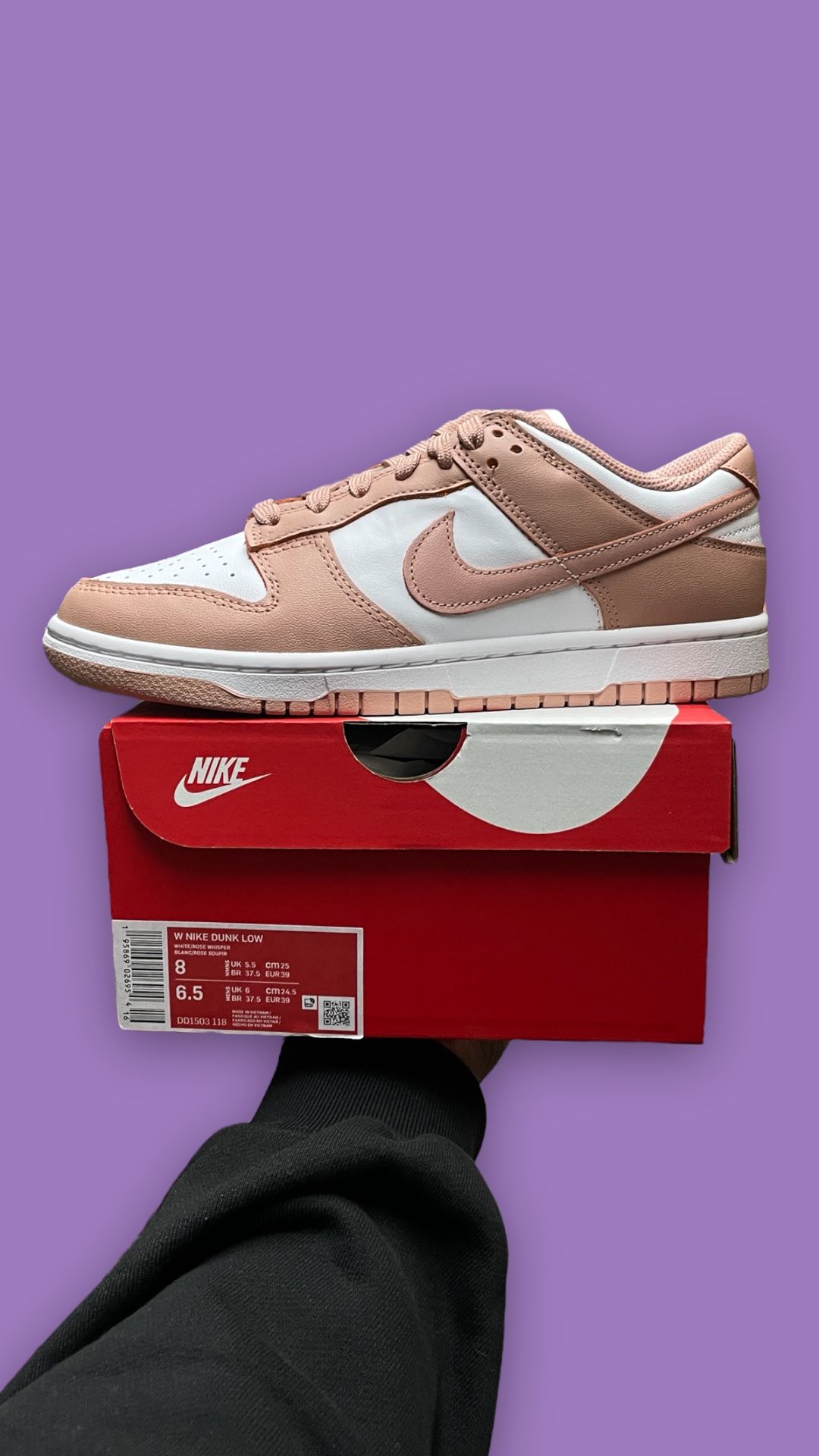 Nike Dunk Low “Rose Whisper” Size 8W