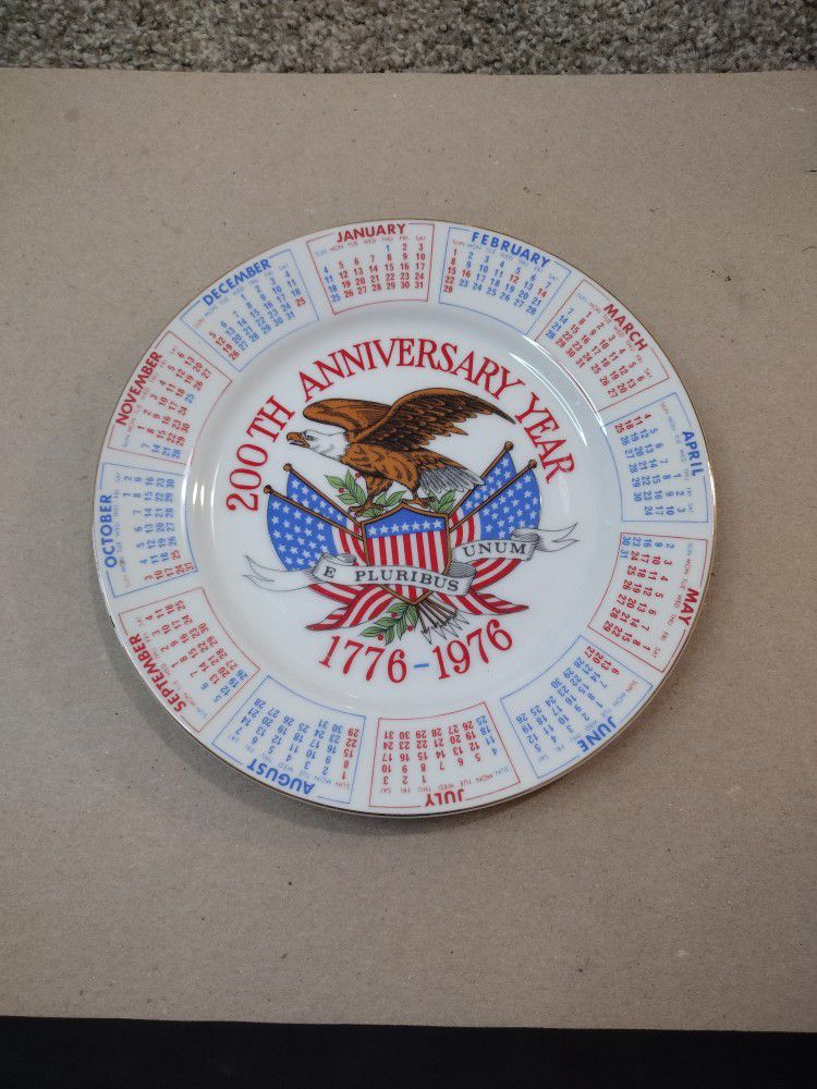 Collectible Calendar Plate 200th Anniversary Year 1(contact info removed) by Spencer Gifts
