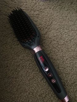Hair straightener brush