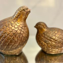 Cast bronze statue set of pheasants. Solid and heavy.