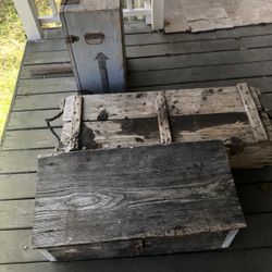 Three Large Old Wooden Boxes 