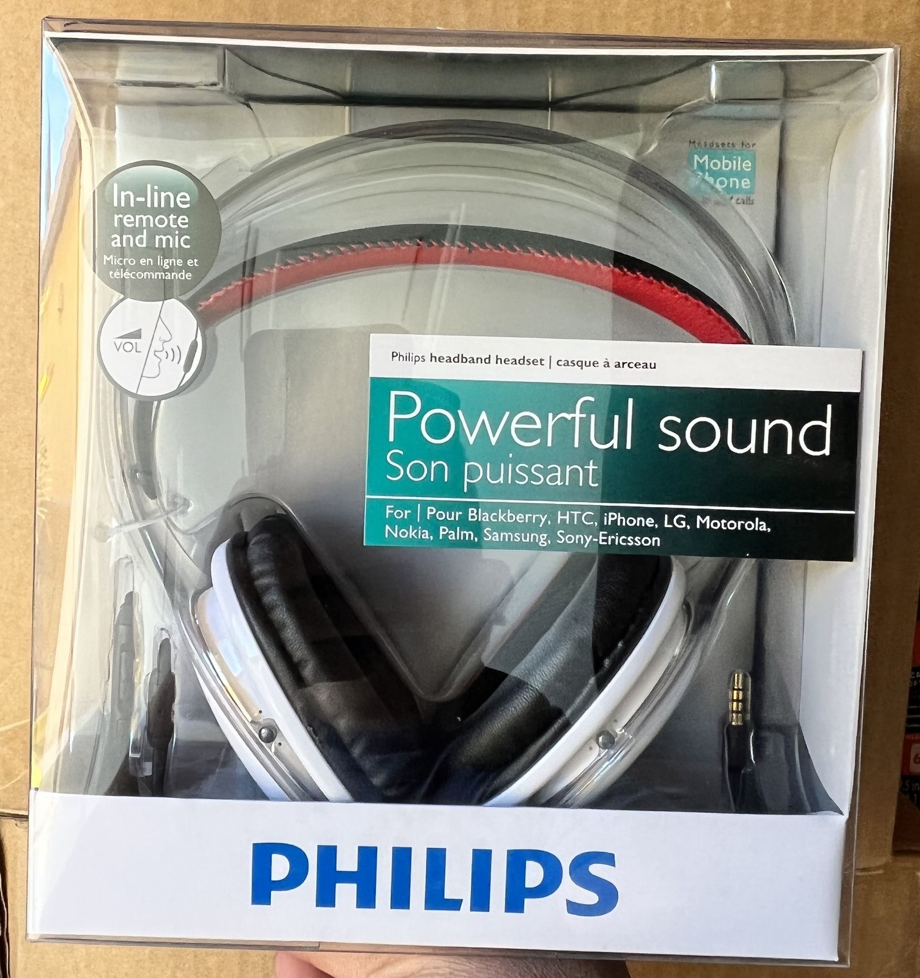 Philips Wired 3.5mm Headphones W/ Mic -Music & Calls Android/iPhone/Galaxy