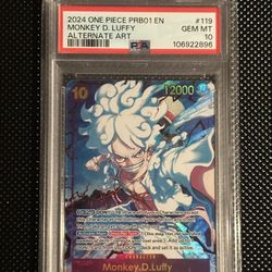 One Piece Prb-01 Monkey D Luffy Alt Art Psa 10