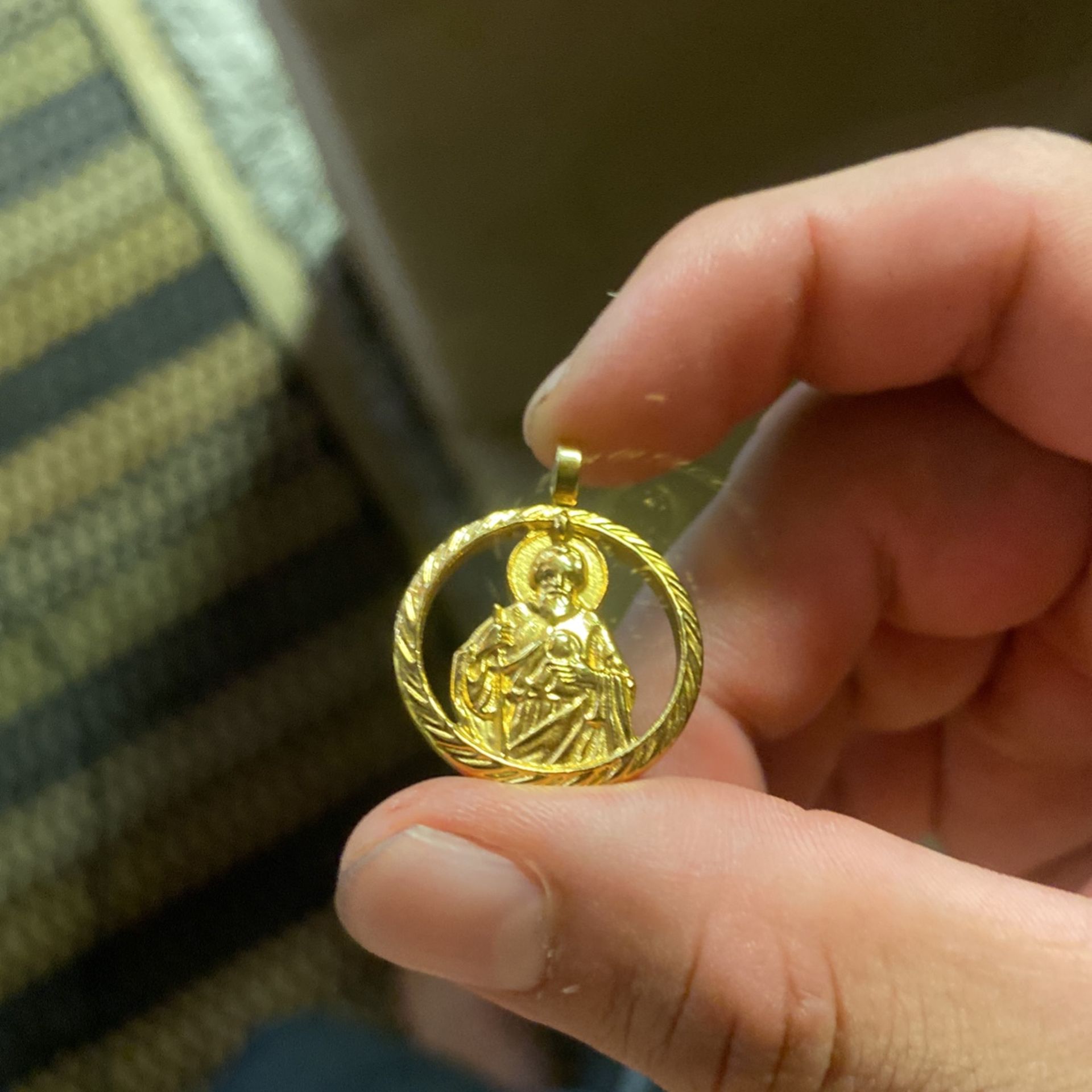 San Judas Gold Chain Pendant