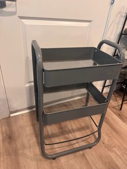 2-Tier Metal Standing Storage Cart