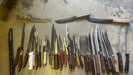🔥Vintage Butcher kitchen knives carbon steel, various brands