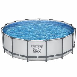 Above Ground Pool Set - 4231 Gallon, Outdoor Family Pool, Corrosion & Puncture Resistant, Includes Filter, Pump, Ladder & Cover 15' X 48" Pool Set