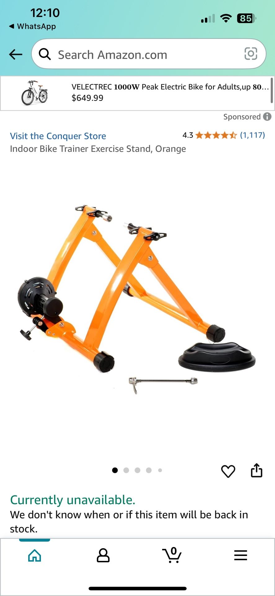 Indoor Bike Trainer Exercise Stand