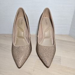 ALDO Gold Sparkling Pump Heels