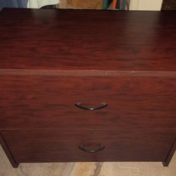 (2  - Drawer) Cherry Wood Finish Design Executive Horizontal Filing Cabinet For Sale!!!
