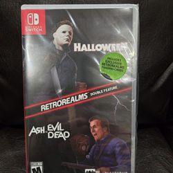 New Sealed Halloween and Ash vs Evil Dead RetroRealms Double Feature Nintendo Switch Cards