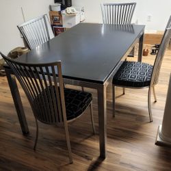 Wood Top Kitchen Table w/ Chairs & Stools