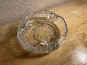 Vintage Viking Crackle Glass Cigar Ashtray Mid Century Modern