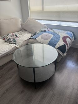 IKEA black glass coffee table