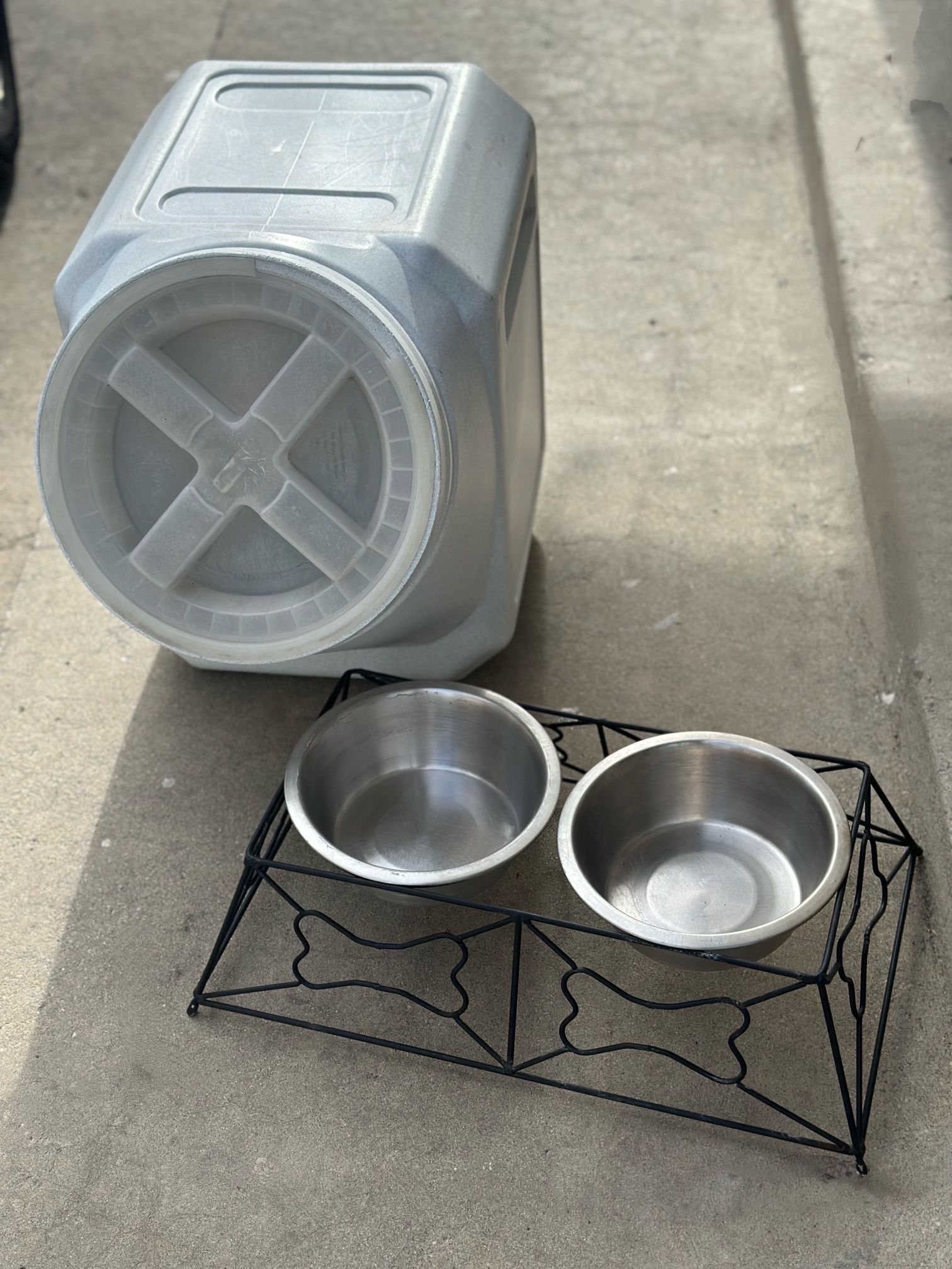 Stackable Food Container And Elevated Dog Bowls For Large Breed