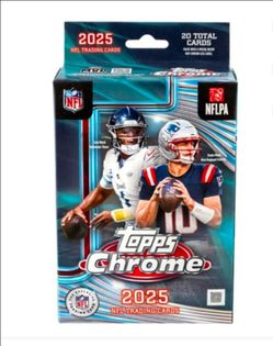 25 Topps Trading Cards Chrome Football Hanger Box