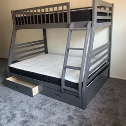 $699 Brand New Full/twin Bunk Bed With Mattress (Read Description Below)