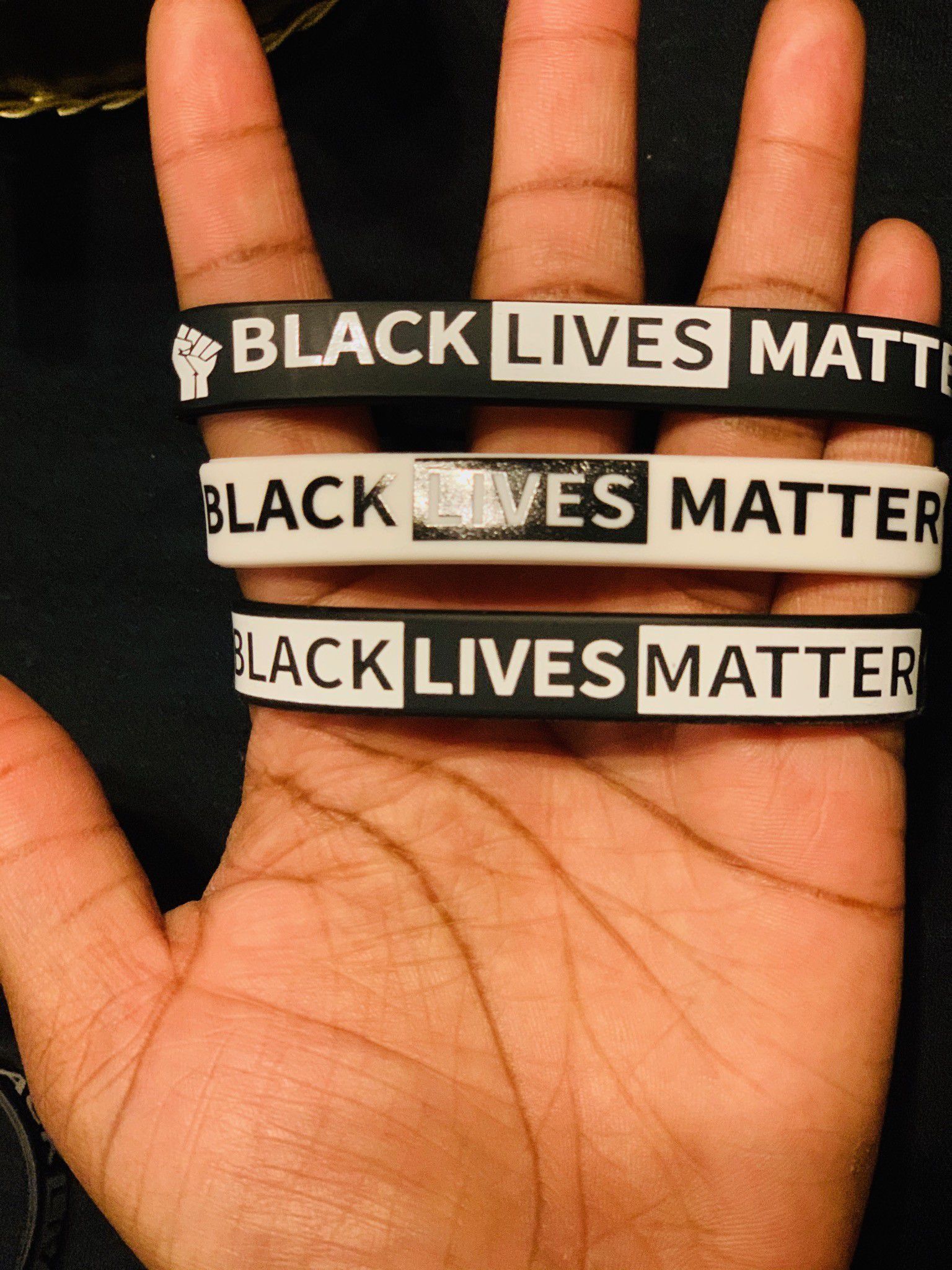 Black lives matter wristbands