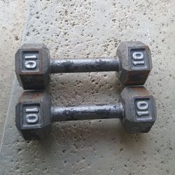 2- Pesas De 10 Libras Cada Una Total 20 Libras -- Oildale 