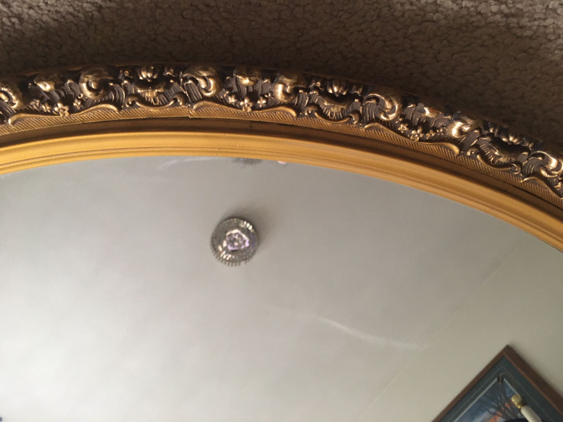 Vintage/antique Heavy Plate Glass Mirror (rose border)