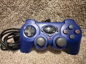 Hip Gear Blue Wired Video Game Controller (Sony PlayStation 2 Ps2)