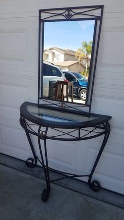 Entry table and mirror