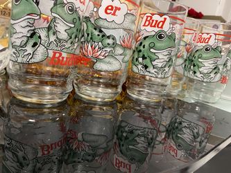 “Bud-Weis-Er" 16-oz Beer Glasses 1995 Anheuser-Busch - Beer Glass / Barware (Set of 5)