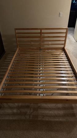 IKEA Solid Wood Bed Frame with Slats (Queen)