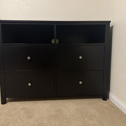 Solid Wood Black Dresser / Media Console