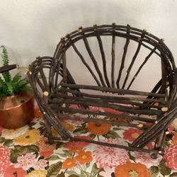 Vintage Rustic Bent Wood  Adrironick Doll Bench Loveseat 