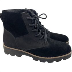 Vionic Larson suede water repellent lace-up black boots women’s size 6