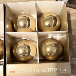 Handmade Gold Glass Ornaments