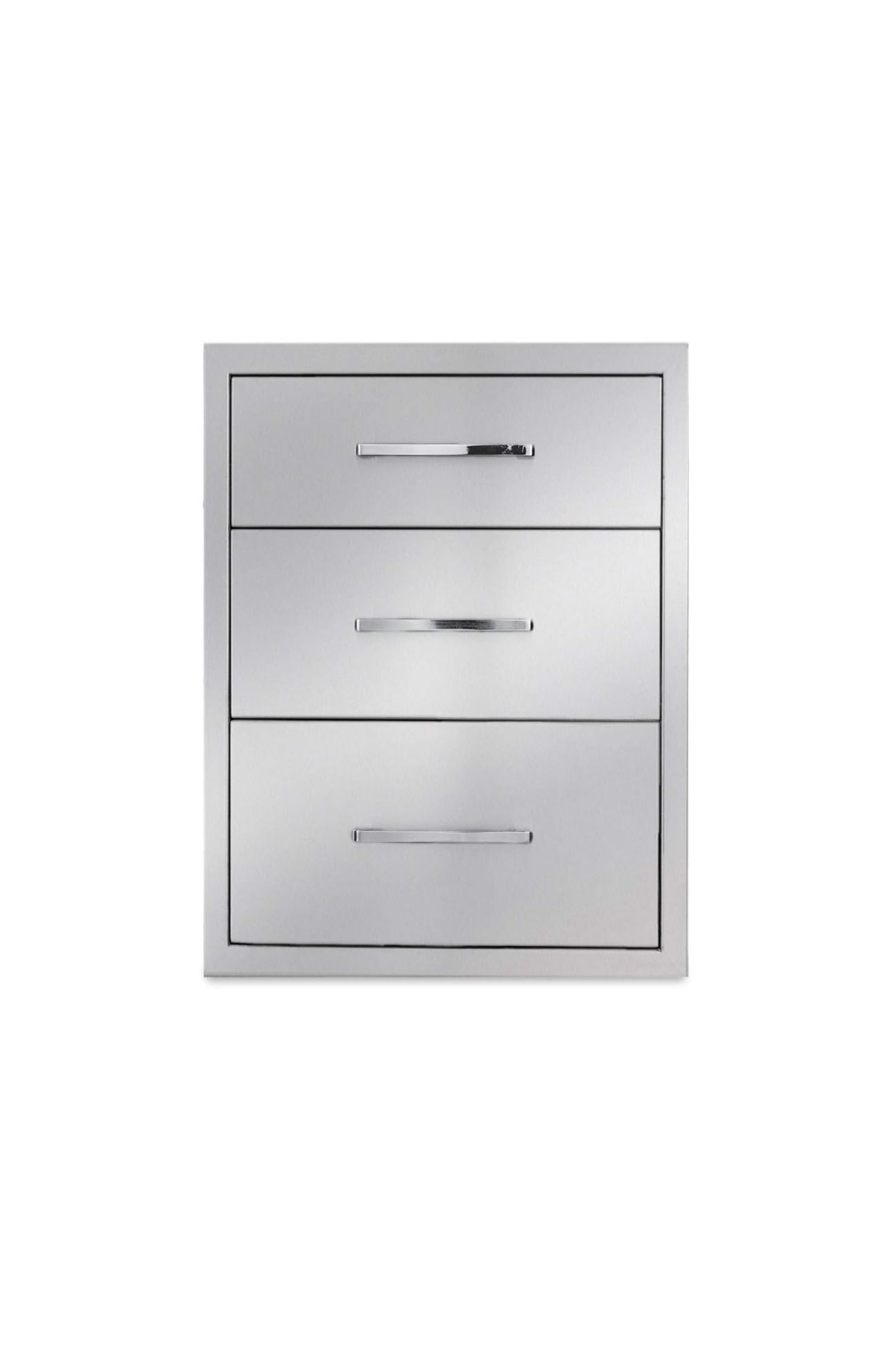 New Outdoor Kitchen Drawers Stainless Steel 3-Drawer BBQ Drawer 16" W x 21" H x 23" D Enclosed Built-in Drawer Flush Mount for Outdoor Kitchens & BBQ