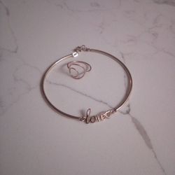 2.7 Grams Of Gold  Love Bracelet And Ring Set