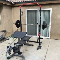 Weight Set With Rack And Bench