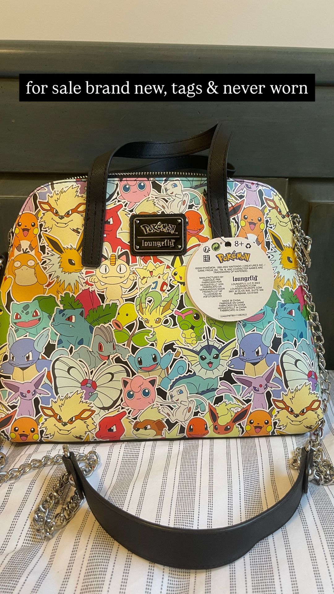 brand new pokémon loungefly crossbody purse