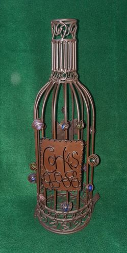 Vintage Epic Products Metal Wine Bottle Cork Cage Holder