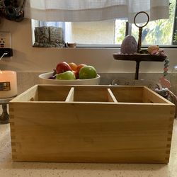 Wooden storage caddy 3 compartments
