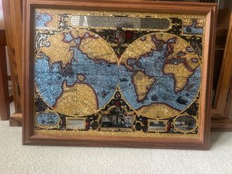 Fine old world map wall art