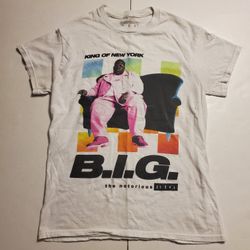The NOTORIOUS B.I.G. T-SHIRT Cotton Adult Small White Officially Licensed 