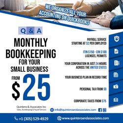 Your bookkeeping done by professionals, from $25 per month