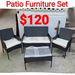 4pc Patio Furniture Set In New And Assembled Ready To Use! For Garden, Party, Events, Gatherings