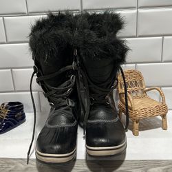 Sorel  Black Fur Lined Trim Tofino II Tall Boot Winter Snow 6 - Women NY2419-010