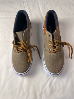 Canvas Low-Top Sneakers with Tan Laces