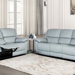 New Luxury Leather Couch And Love Seat At / Free Delivery 