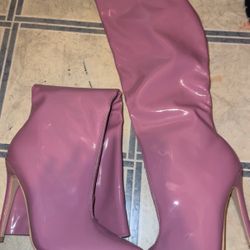 Pink Heels Boots 
