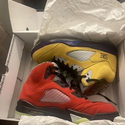 Air Jordan 5 What The And Yeezy 350 White Cloud Non Reflective Each Good Condition Size 13