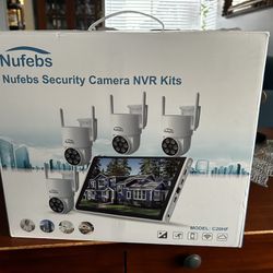 Security Camera NVR System 4Pcs 2K Spotlight Color Night Vision WiFi 