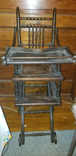 Antique mid 1800s Victorian Convertible Highchair and Stroller